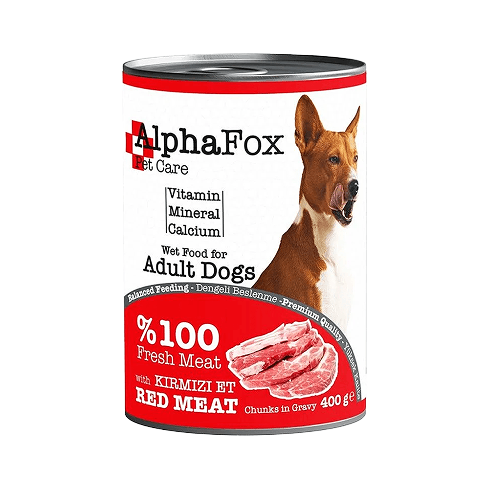 Alpha Fox Kırmızı Etli Yetişkin Köpek Konserve Maması (400 g)