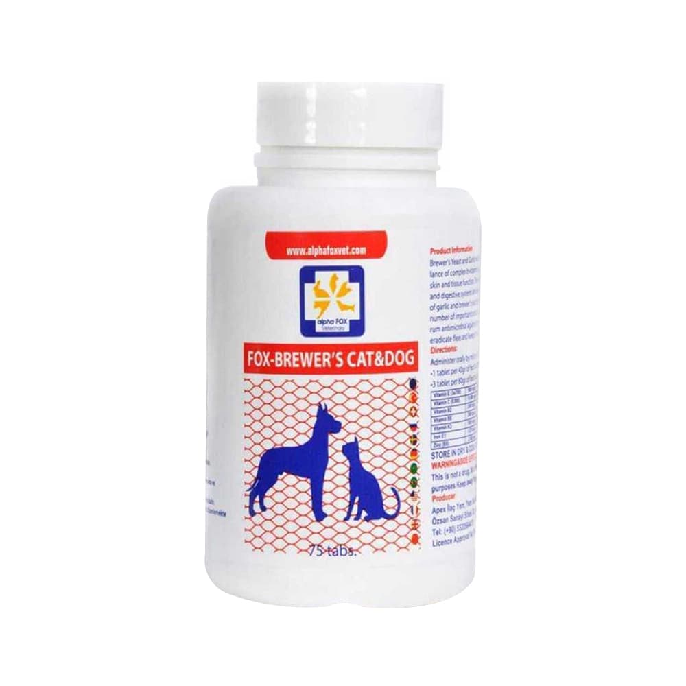 Alpha Fox Kedi ve Köpekler İçin Brewers Tablet (75'li)