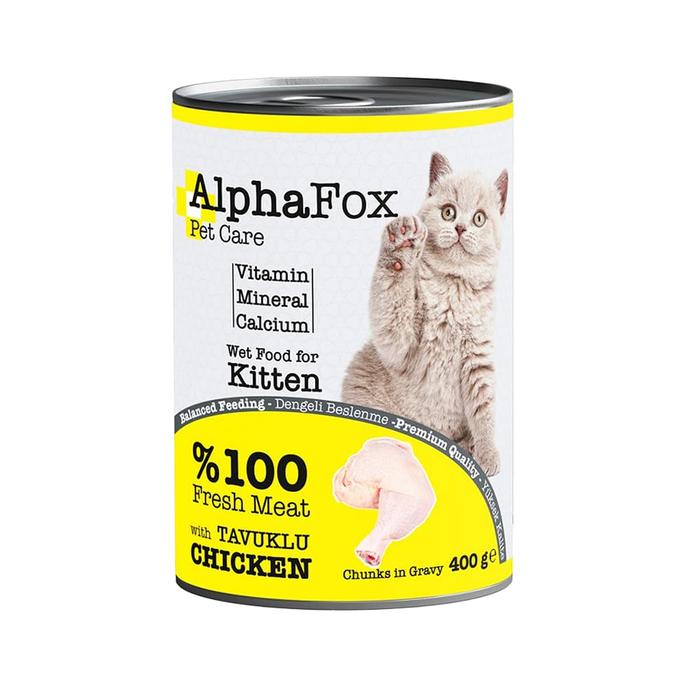 Alpha Fox Tavuk Etli Konserve Yavru Kedi Maması (400 g)