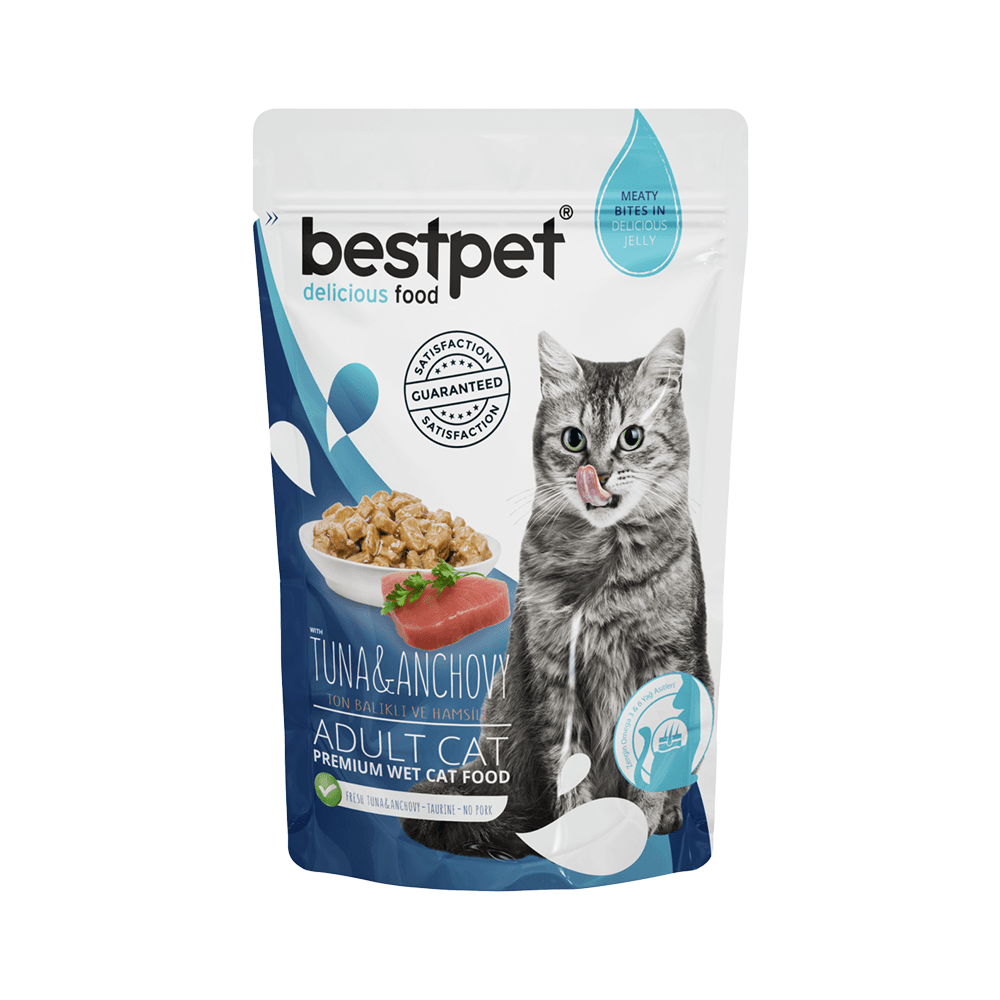 Bestpet Ton Balıklı ve Hamsili Yetişkin Kedi Konserve Maması (85 g)