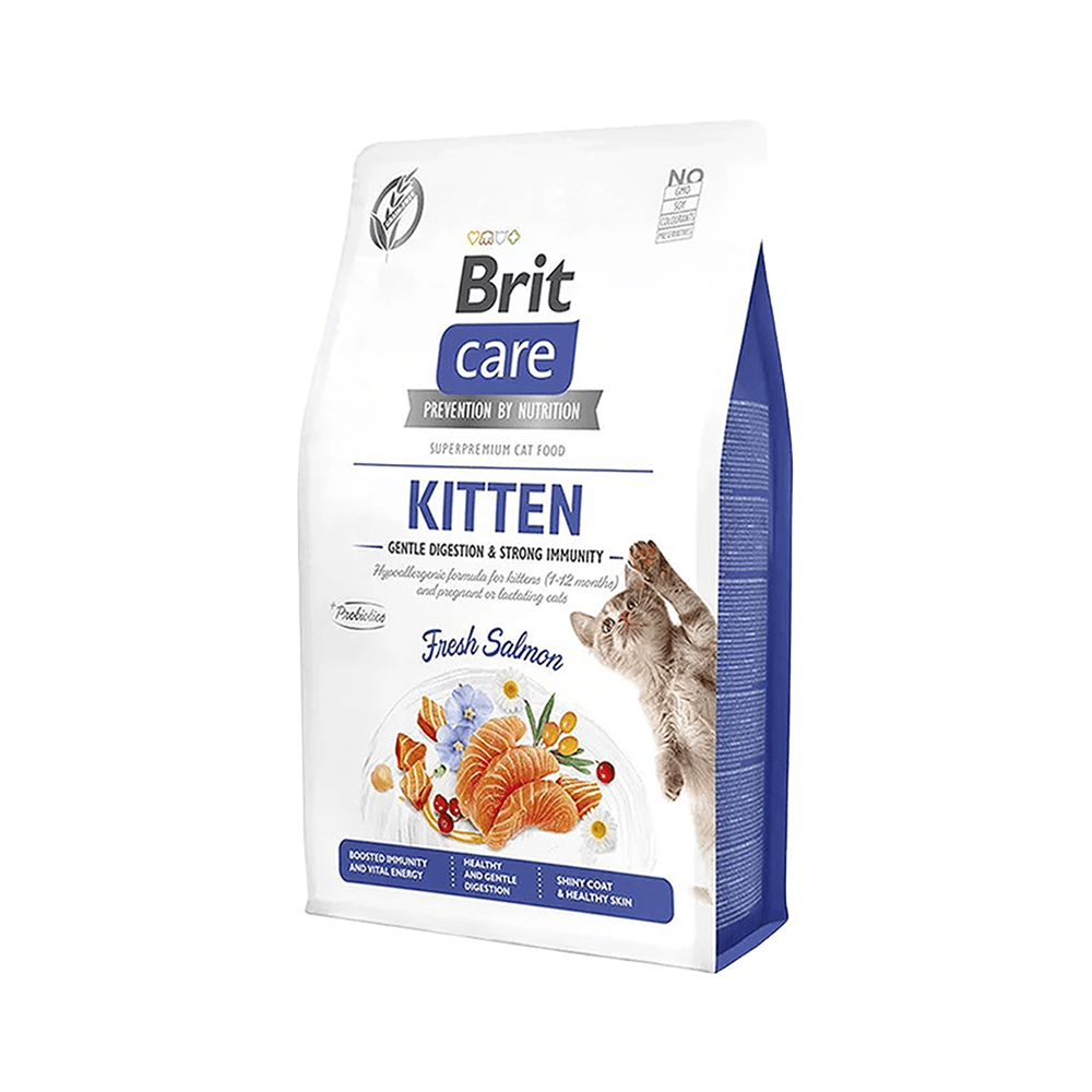 Brit Care Gentle Digestion & Strong Immunity Tahılsız Somonlu Yavru Kedi Maması (2 kg)