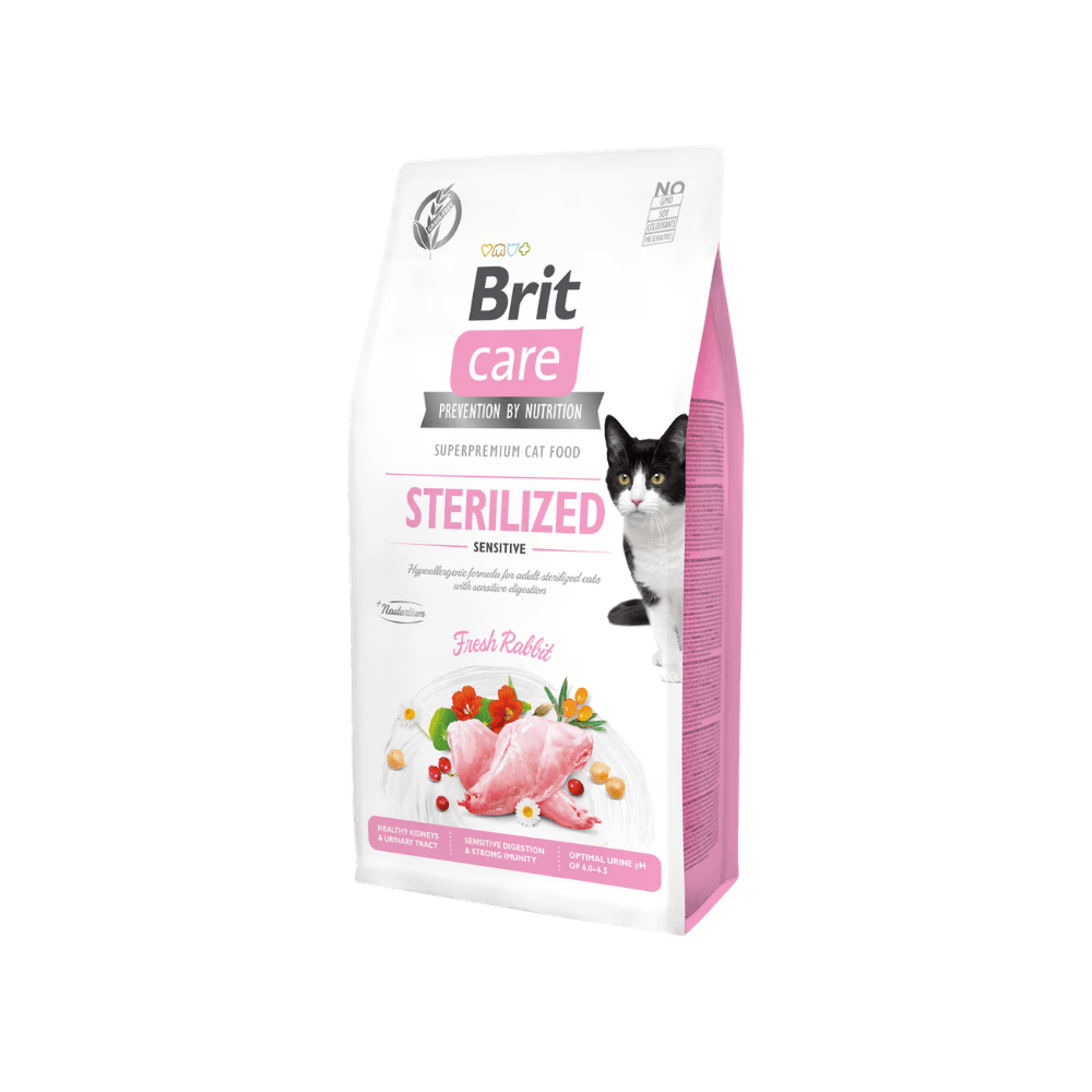 Brit Care Hipoalerjenik Tahılsız Tavşan Etli Kısırlaştırılmış Kedi Maması (2 kg)