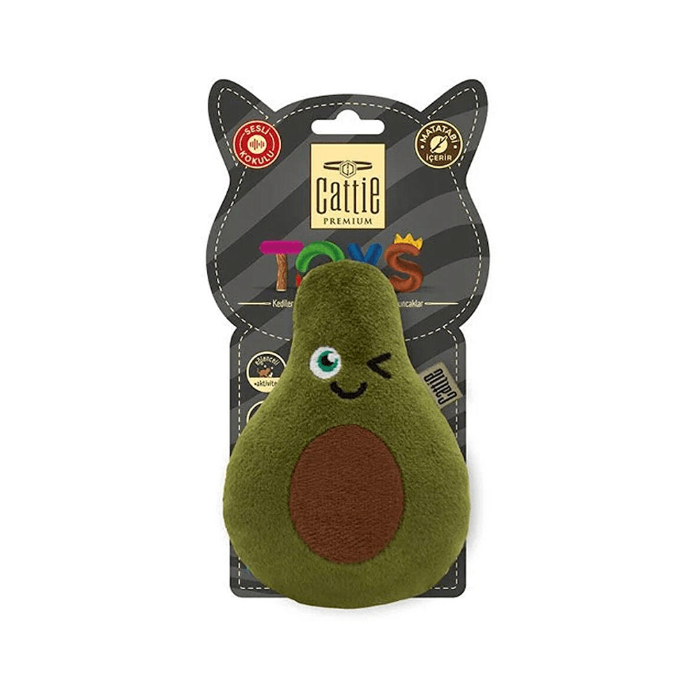 Cattie Matatabi İçerikli Kedi Oyuncağı Peluş Avokado (11 cm)