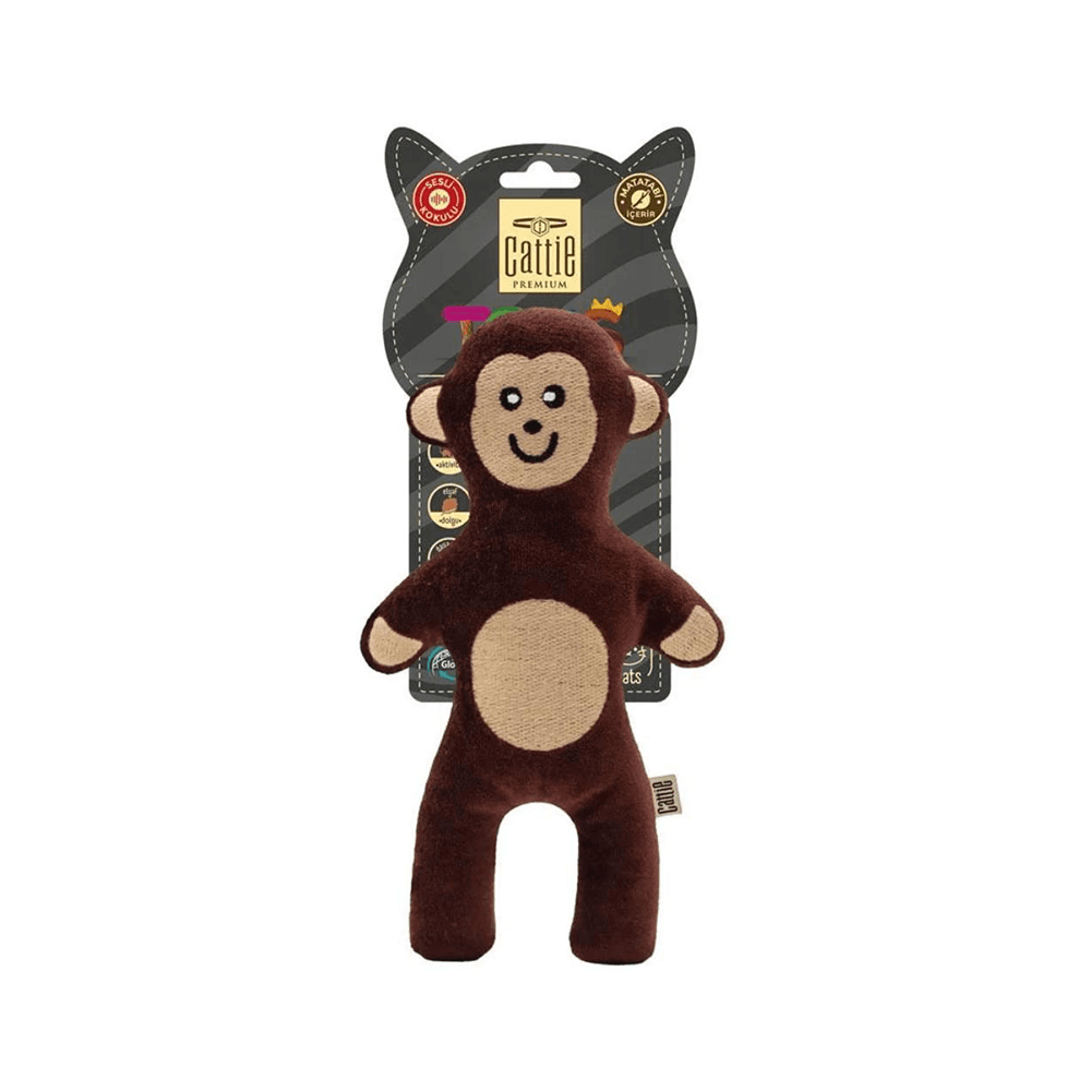 Cattie Matatabi İçerikli Kedi Oyuncağı Peluş Maymun (20 cm)