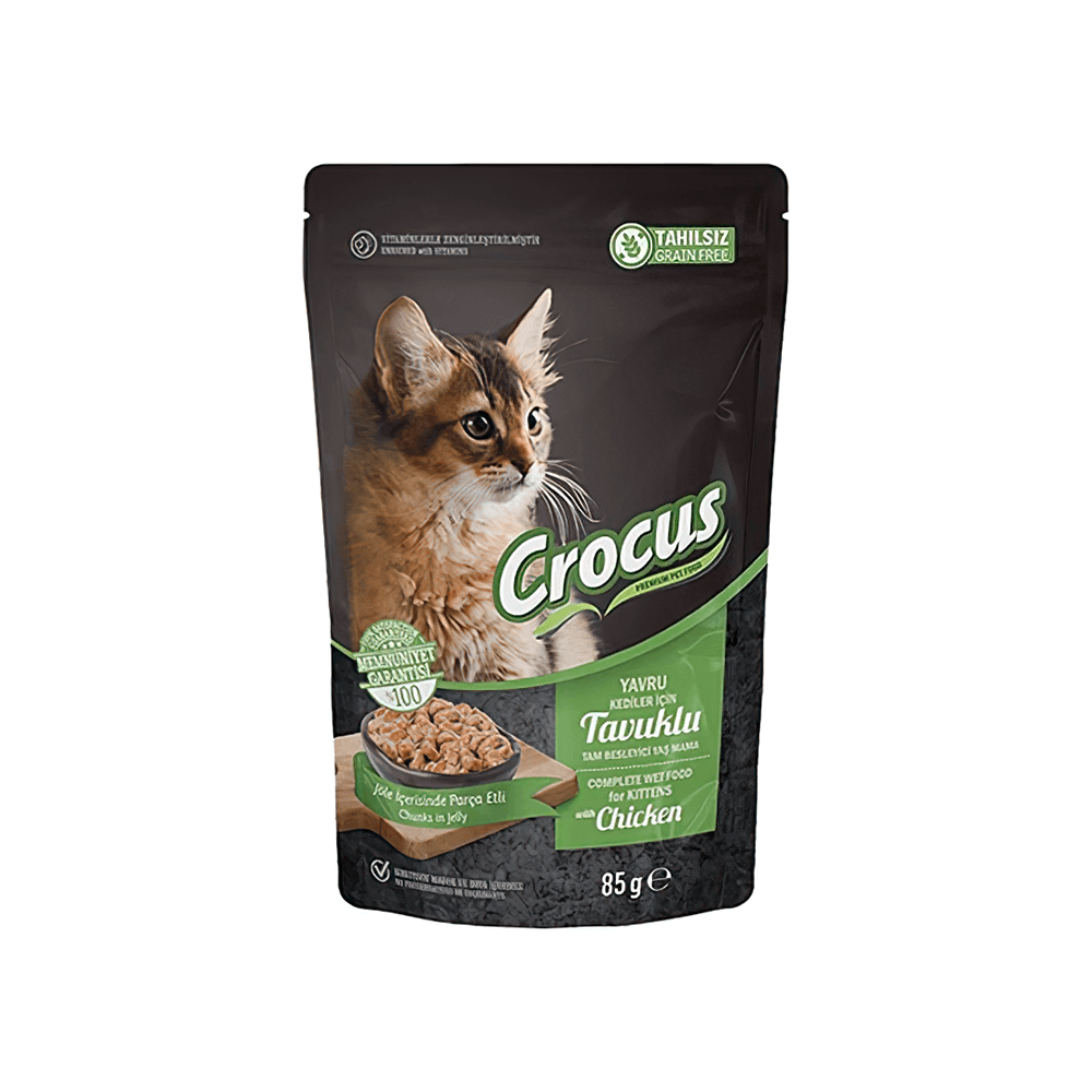 Crocus Tahılsız Tavuk Etli Yavru Kedi Pouch Yaş Mama (85 g)