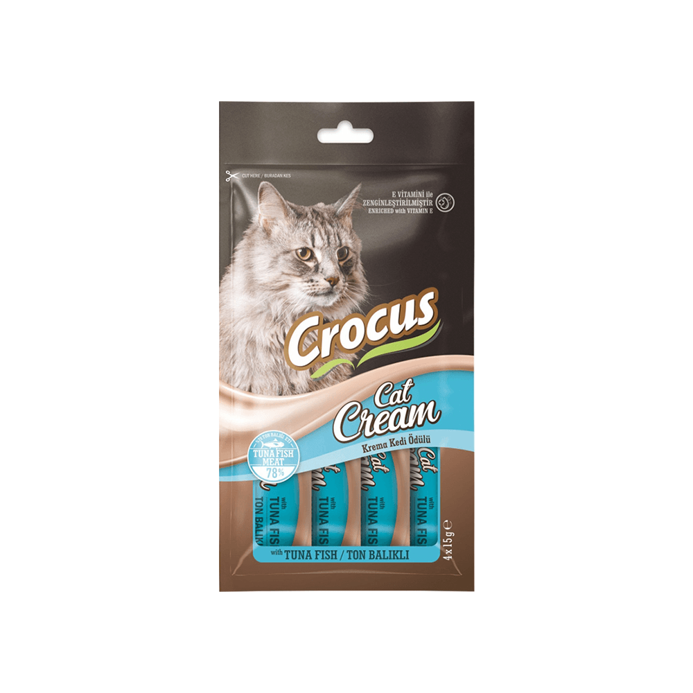 Crocus Ton Balıklı Krema Kedi Ödül Maması (4 x 15 g)