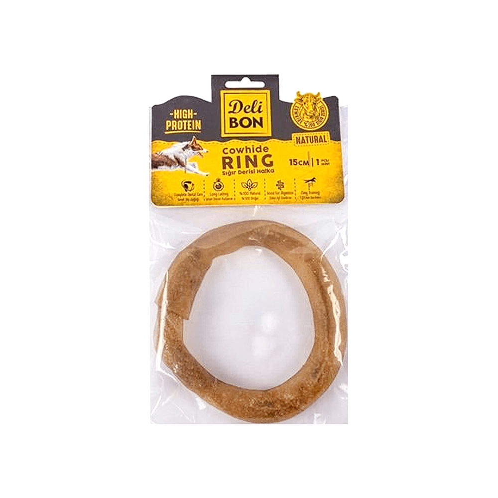 Deli Bon Natural Deri El İşi Kemik Simit Model (15 cm)