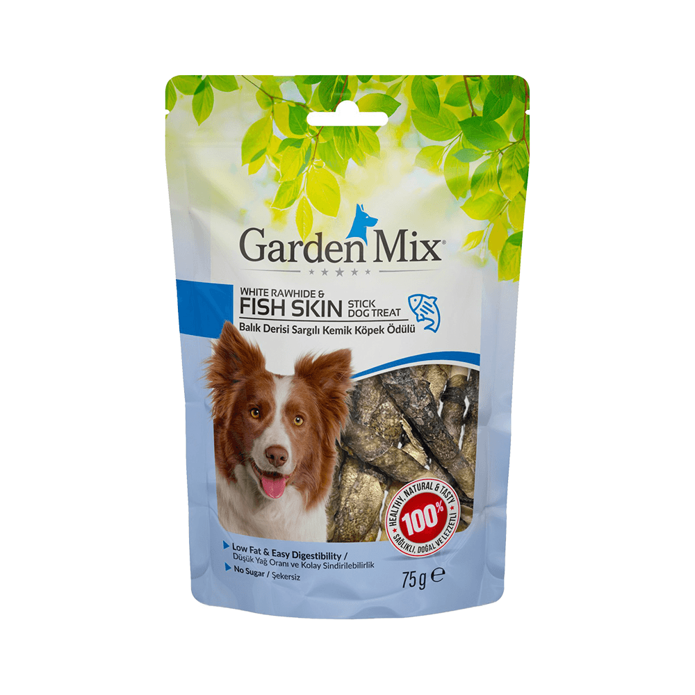 Garden Mix Balık Derisi Sargılı Kemik Köpek Ödülü (75 g)