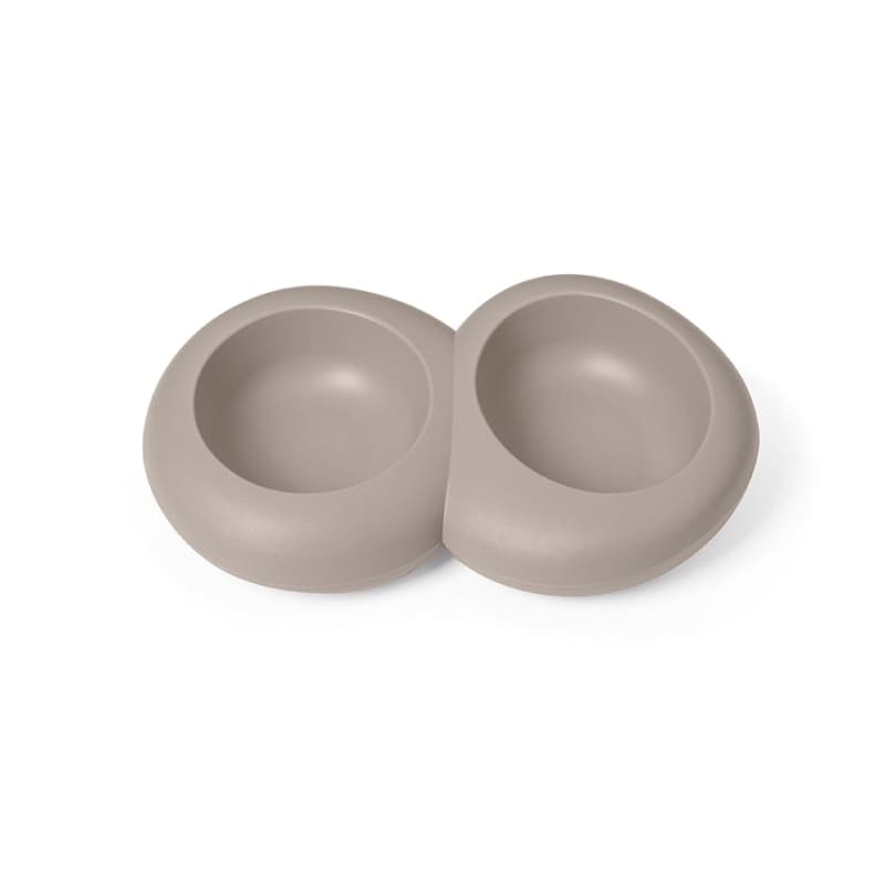 Imac Ciottoli Cat and Dog Double Food Container Gray (300ml x2)