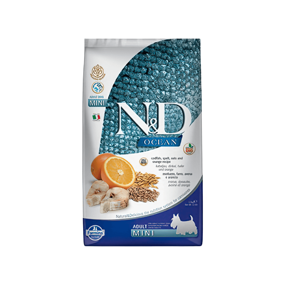 N&D OCEAN DOG COD, SPELT, OATS & ORANGE ADULT MINI 2,5 KG