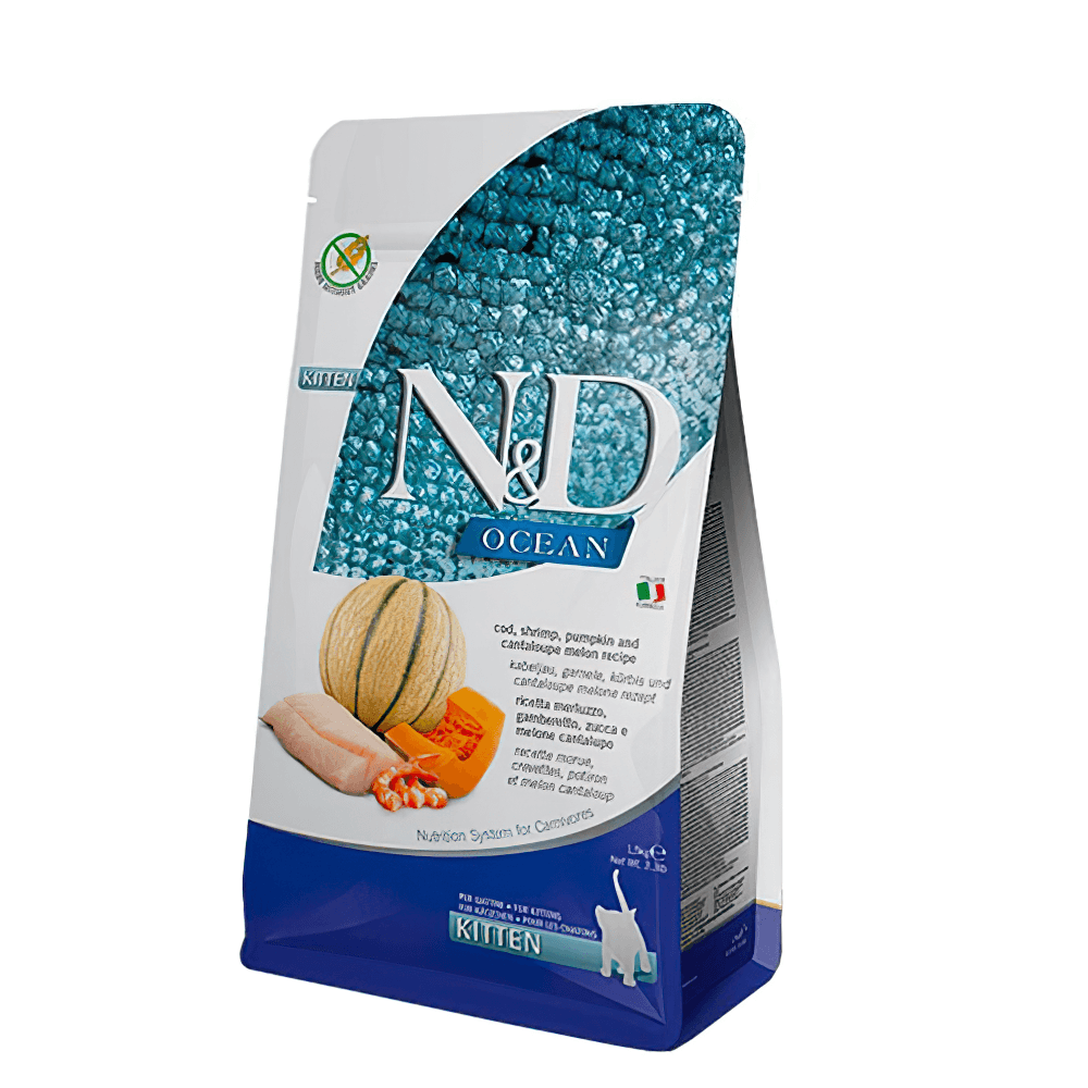 N&D OCEAN CAT COD, SHRIMP, PUMPKIN & CANTALOUPE MELON KITTEN 1,5 KG