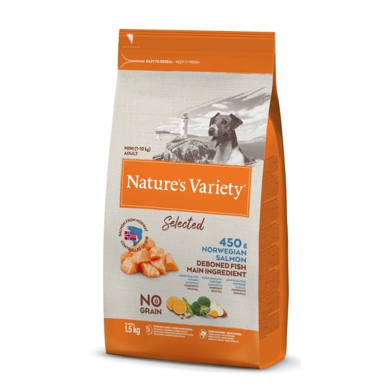 Nature's Variety Dog No Selected Mını Adult Norw. Salmon 1,5kg