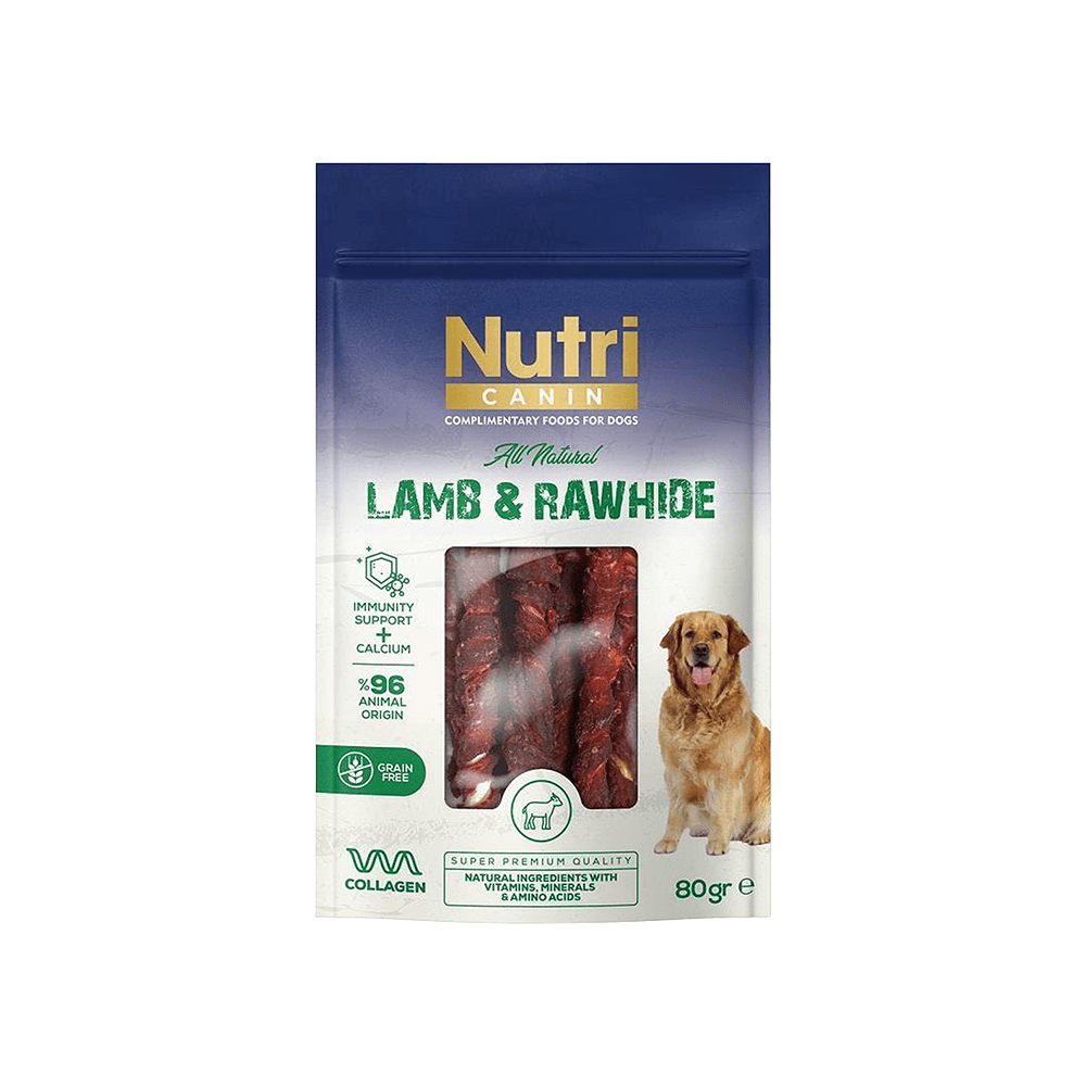 Nutri Canin Kuzu Eti Sarılı Köpek Ödül Kemiği (80 g)