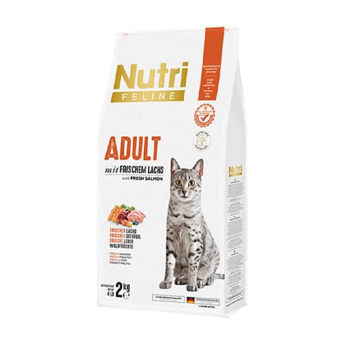 Nutri Feline Düşük Tahıllı ve Taze Somonlu Yetişkin Kedi Maması (2 kg)