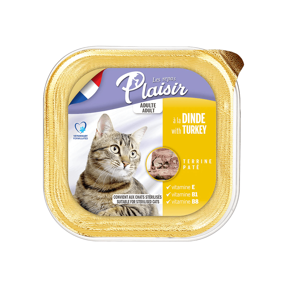 Plaisir Hindi Etli Yetişkin ve Kısırlaştırılmış Kedi Konserve Maması (100 g)