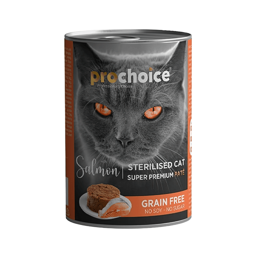 Prochoice Tahılsız, Şekersiz & Somonlu Yetişkin Kedi Konserve Maması (400 g)