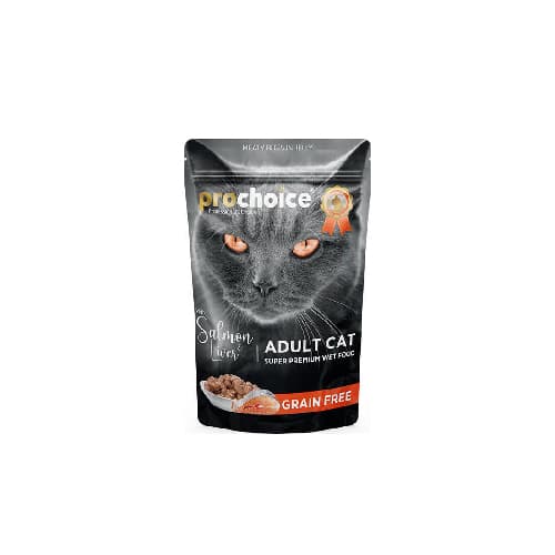 Prochoice Tahılsız, Somonlu & Ciğer Etli Yetişkin Kedi Konserve Maması (85 g)