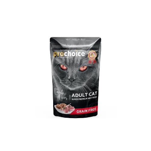 Prochoice Tahılsız Kuzu Etli ve Ciğer Etli Yetişkin Kedi Konserve Maması (85 g)