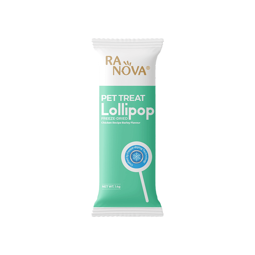 Ranova Tavuk Etli ve Arpa Otlu Malt İçerikli Kurutulmuş Lolipop Kedi Ödül Maması (1,4 g)