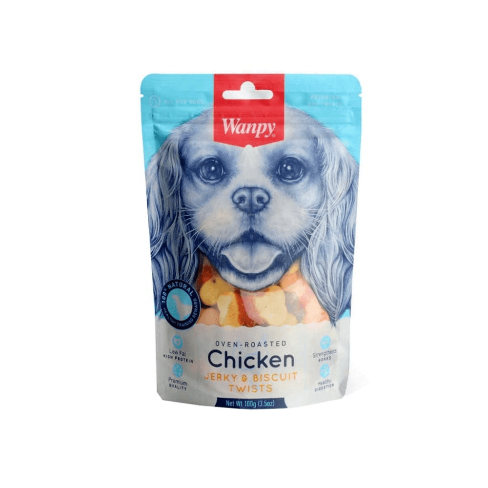 Wanpy Tavuk Etli Jerky Burgulu Köpek Bisküvisi (100 g)