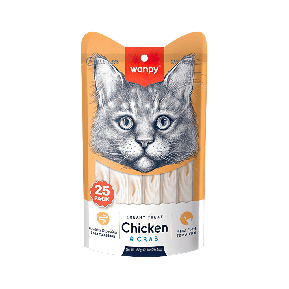 Wanpy Tavuk Etli ve Yengeç Etli Sıvı Kedi Ödül Maması (25 x 14 g)