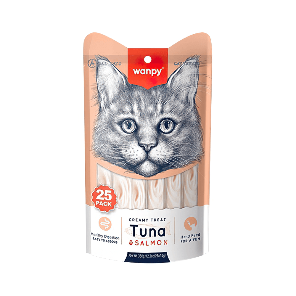 Wanpy Ton Balıklı ve Somonlu Sıvı Kedi Ödül Maması (25 x 14 g)