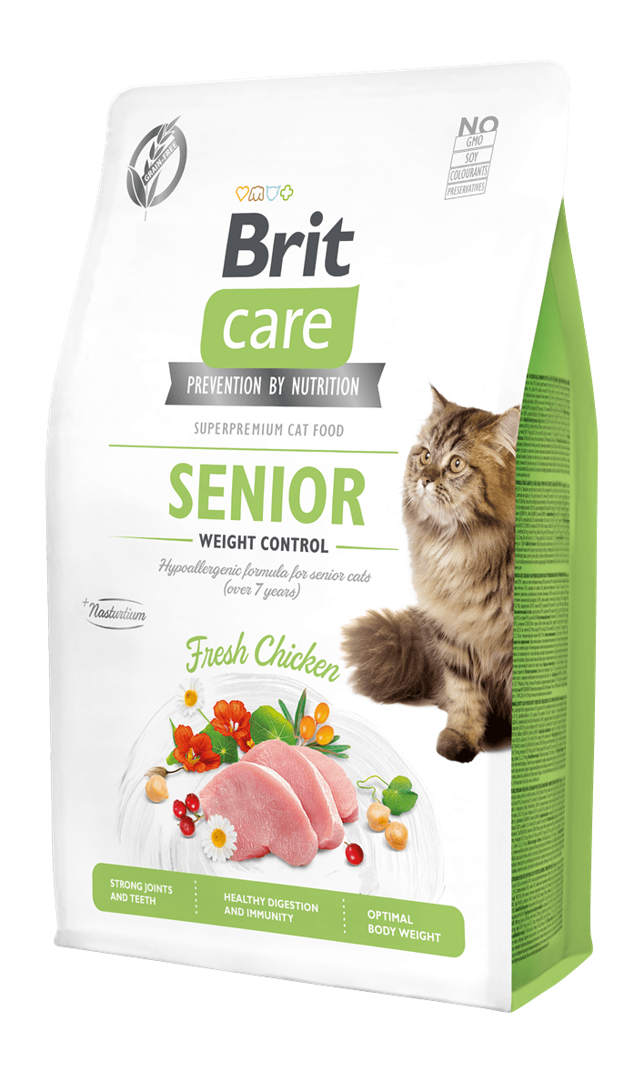 Brit Care Kilo Kontrolü Yaşlı Kediler için Tahılsız Hipoalerjenik Taze Tavuk Etli Kuru Mama 2 kg