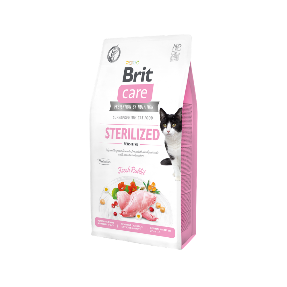 Brit Care Kısırlaştırılmış Hassas Kediler İçin, Tahılsız, Hipoalerjenik Taze Tavşan Etli Kuru Mama 7 kg