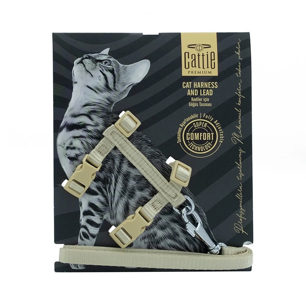 Cattie Doggie Kedi Göğüs Tasması Koyu Haki (22- 36 cm)
