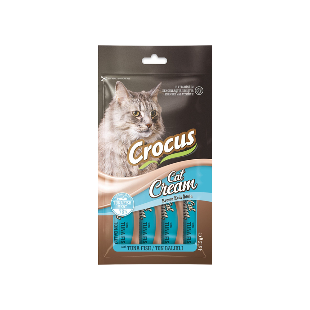 Crocus Ton Balıklı Krema Kedi Ödül Maması (4 x 15 g)