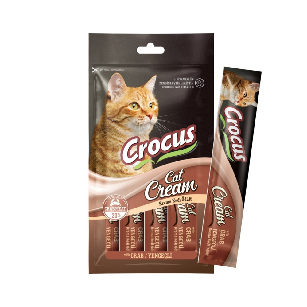 Crocus Yengeçli Krema Kedi Ödül Maması (4 x 15 g)