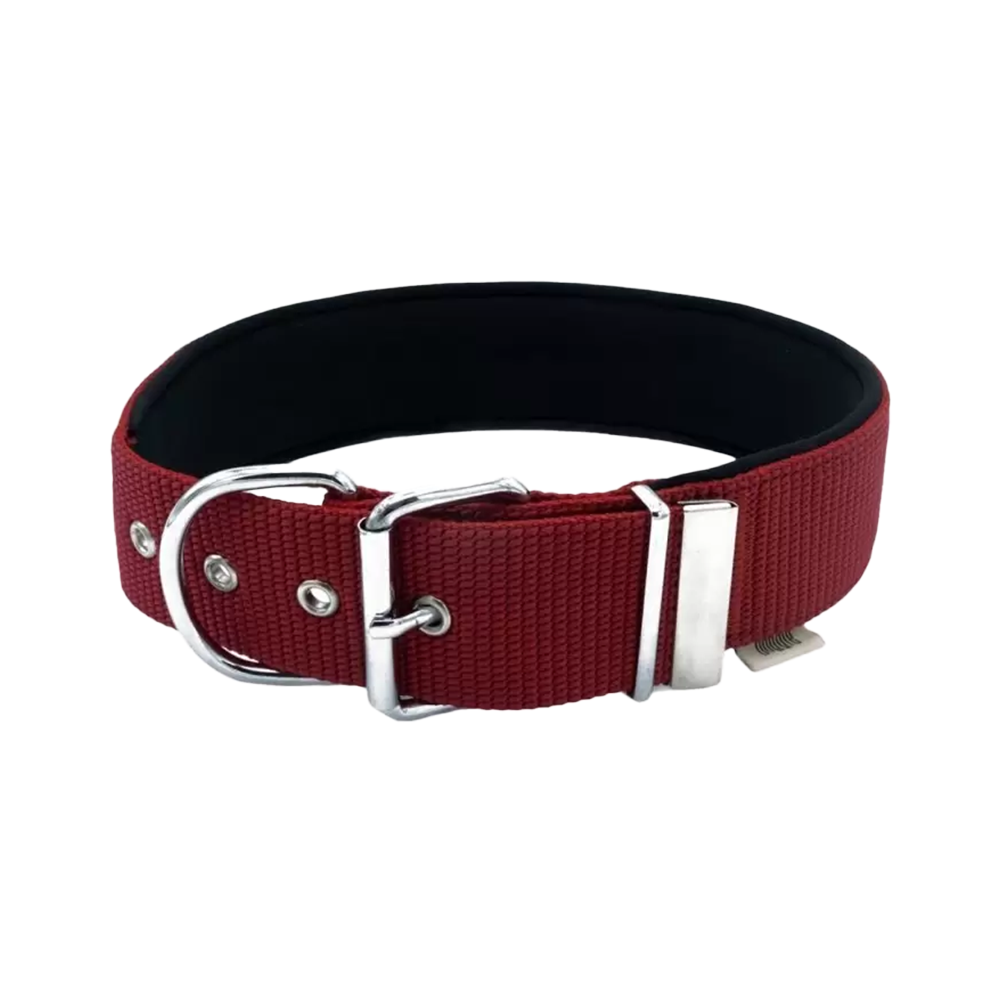 Doggie Özel Dokuma Geniş Köpek Boyun Tasması Kırmızı (5 x 55 - 65 cm)