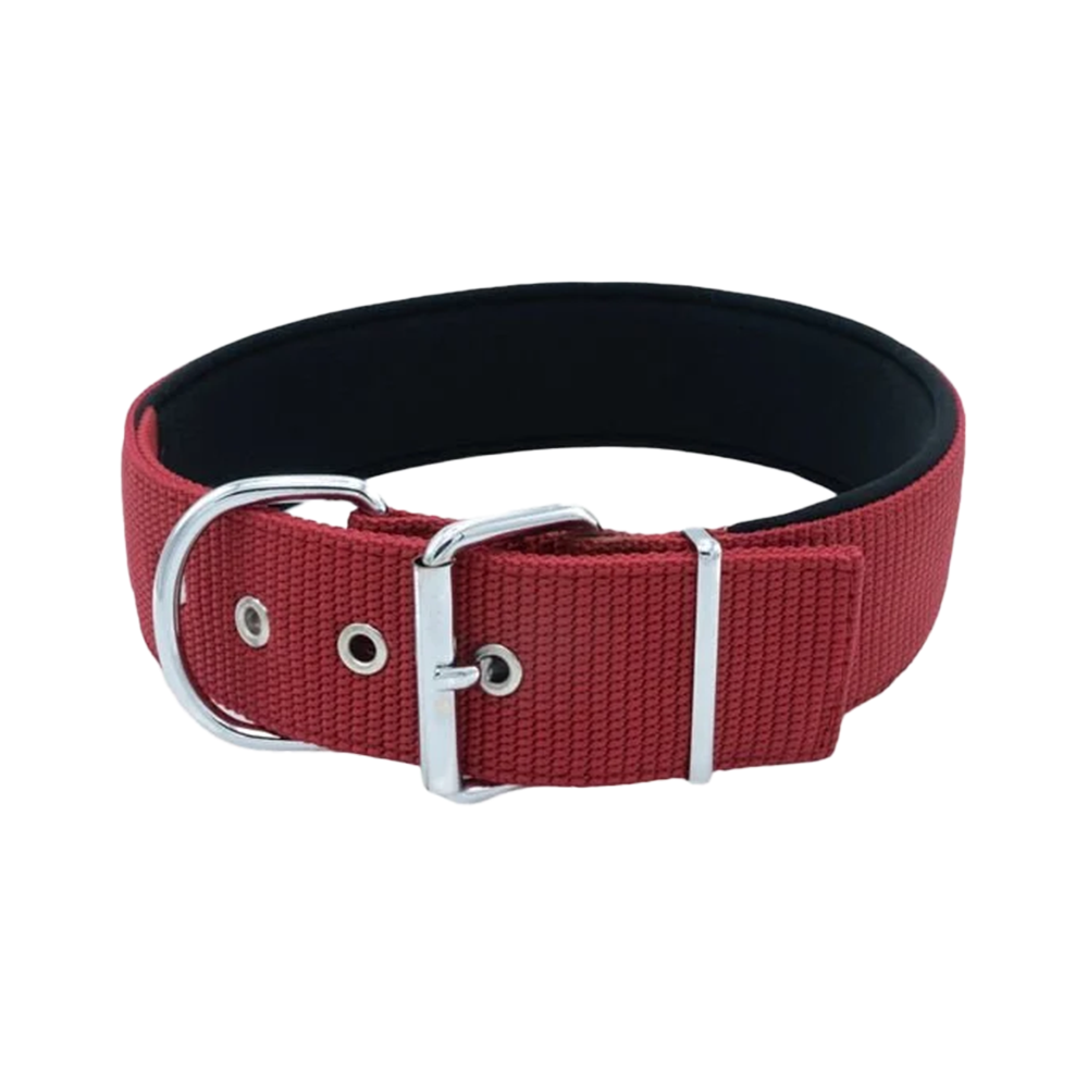 Doggie Özel Dokuma Geniş Köpek Boyun Tasması Kırmızı (5 x 60 - 70 cm)