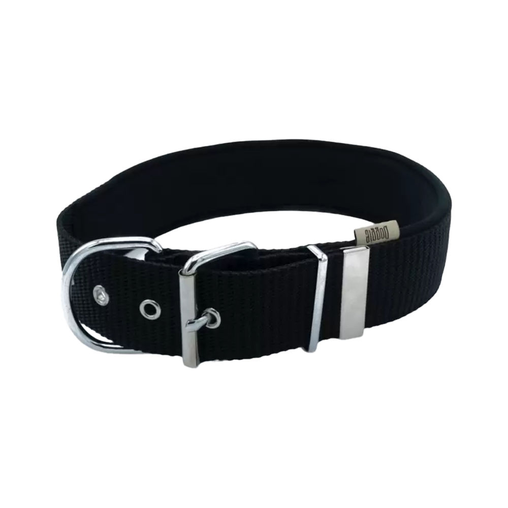 Doggie Özel Dokuma Geniş Köpek Boyun Tasması Siyah (5 x 60 - 70 cm)