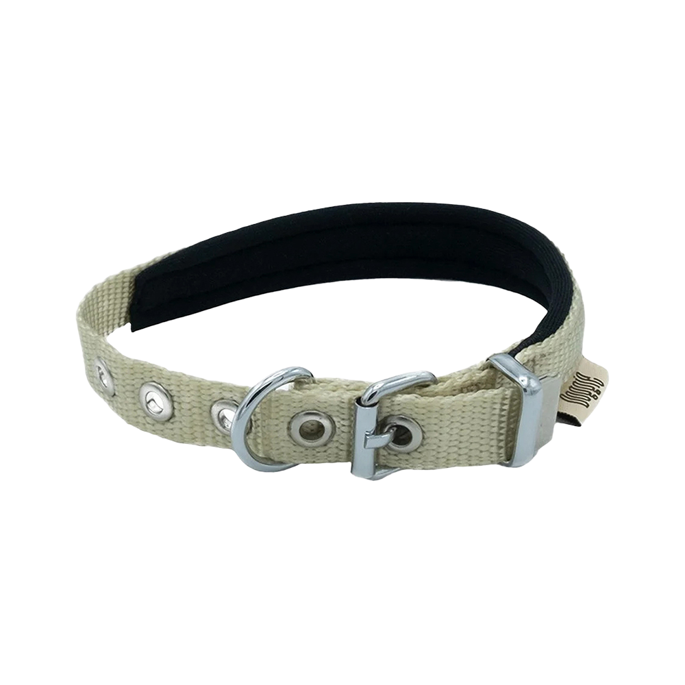 Doggie Dokuma Softlu Sade Köpek Boyun Tasması Haki (2 x 35 - 40 cm)
