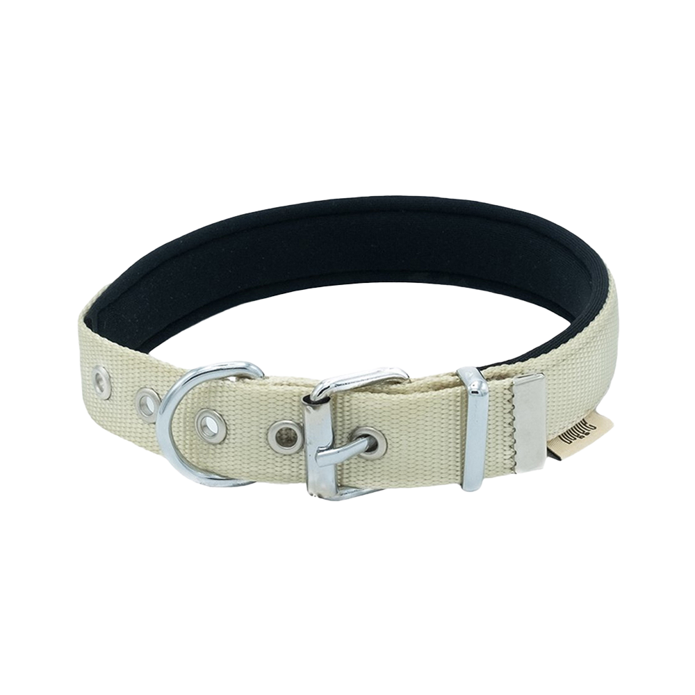 Doggie Dokuma Softlu Sade Köpek Boyun Tasması Haki (2,5 x 37 - 45 cm)