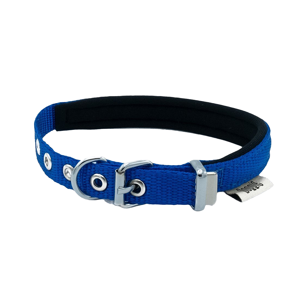 Doggie Dokuma Softlu Sade Köpek Boyun Tasması Mavi (2 x 35 - 40 cm)