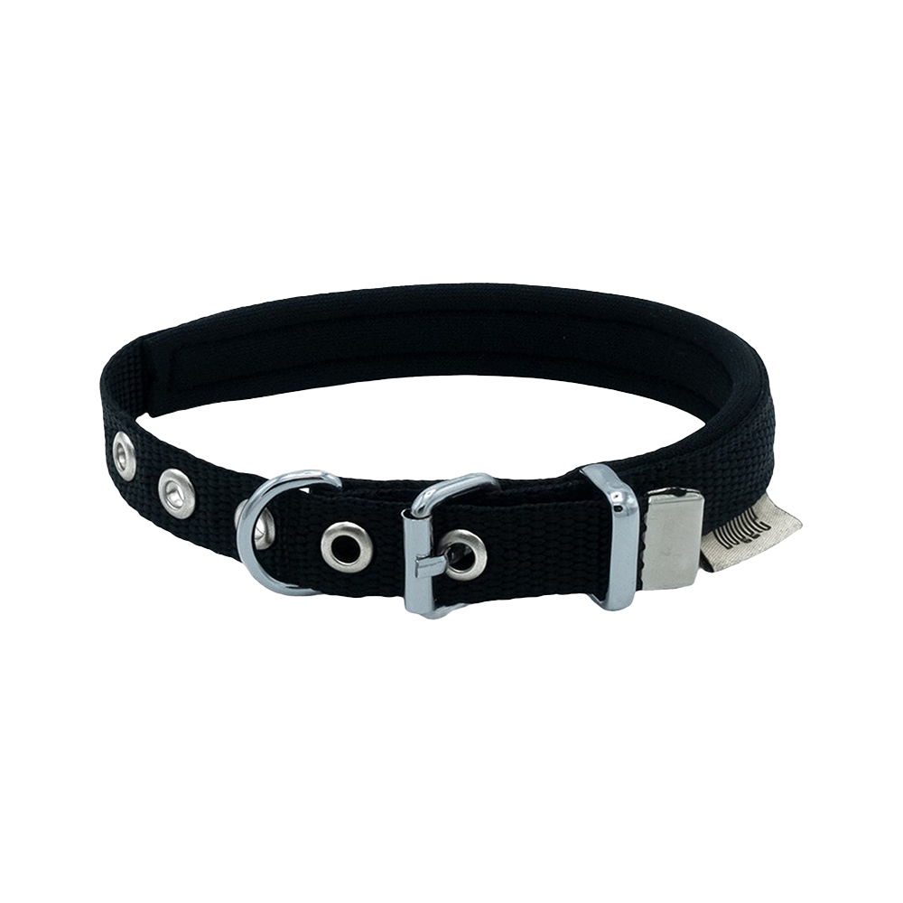 Doggie Dokuma Softlu Sade Köpek Boyun Tasması Siyah (2 x 35 - 40 cm)