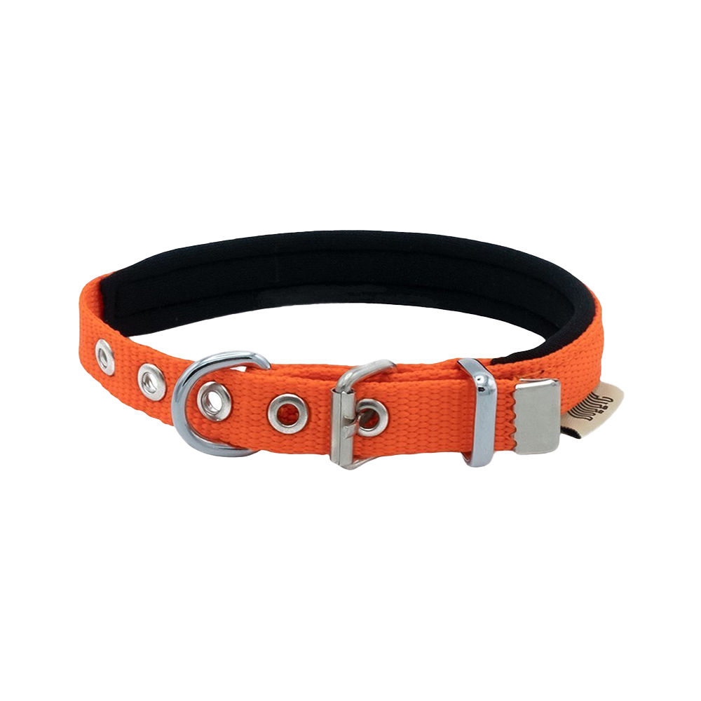 Doggie Dokuma Softlu Sade Köpek Boyun Tasması Turuncu (3 x 42 - 50 cm)