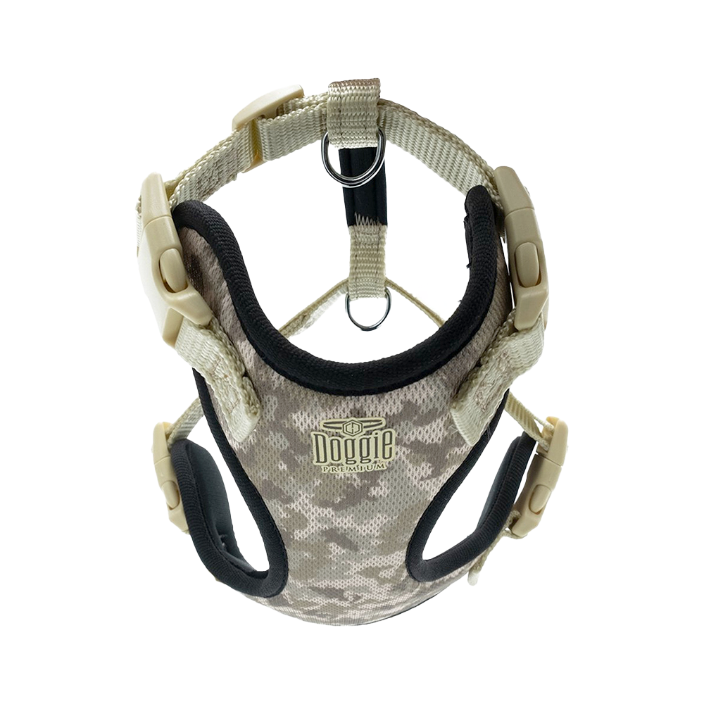 Doggie Havalı Dokuma Köpek Göğüs Tasması Kamuflaj (2 x 55 - 65 cm)
