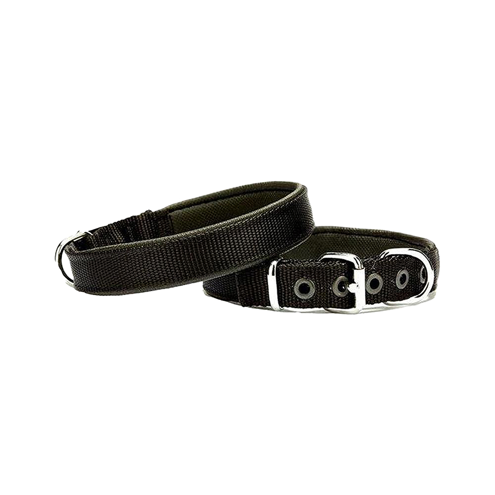 Doggie Konforlu Dokumadan El Yapımı Köpek Boyun Tasması Black (1,5 x 20 - 25 cm)