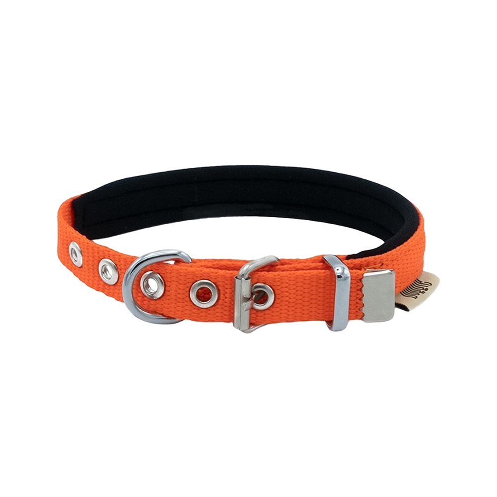 Doggie Konforlu Dokumadan El Yapımı Köpek Boyun Tasması Turuncu (1,5 x 20 - 25 cm)