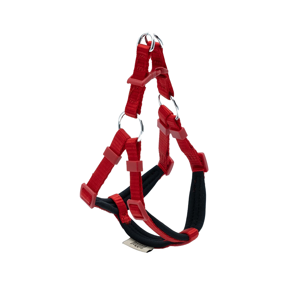 Doggie Konforlu Dokumadan El Yapımı Ronin Model Köpek Göğüs Tasması Kırmızı (1 x 30 - 35 cm)