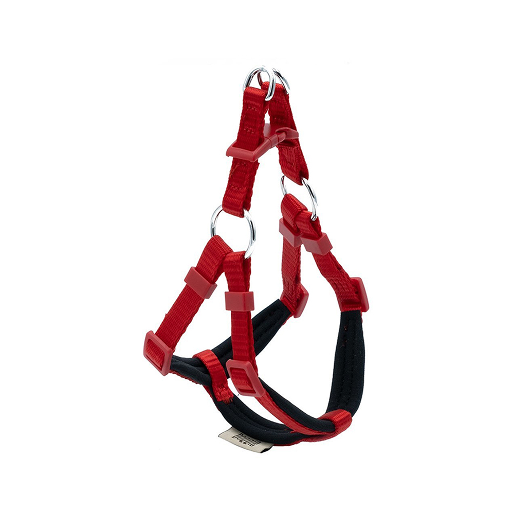 Doggie Konforlu Dokumadan El Yapımı Ronin Model Köpek Göğüs Tasması Kırmızı (1,5 x 35 - 40 cm)