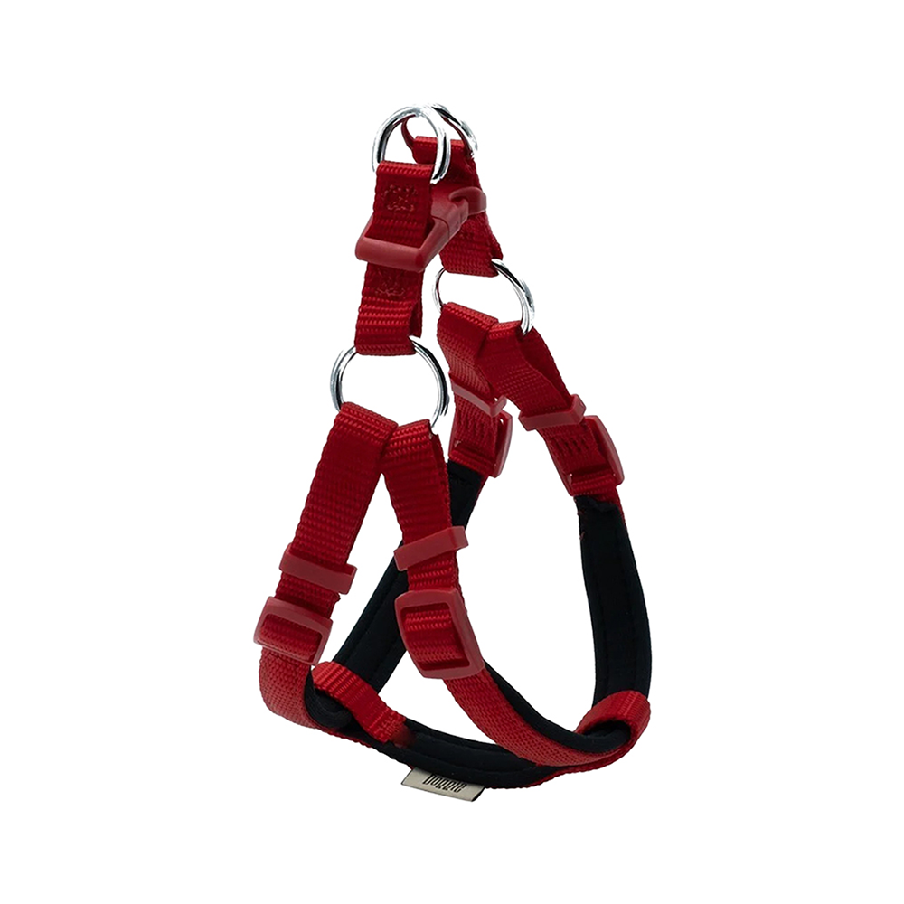 Doggie Konforlu Dokumadan El Yapımı Ronin Model Köpek Göğüs Tasması Kırmızı (2 x 45 - 55 cm)