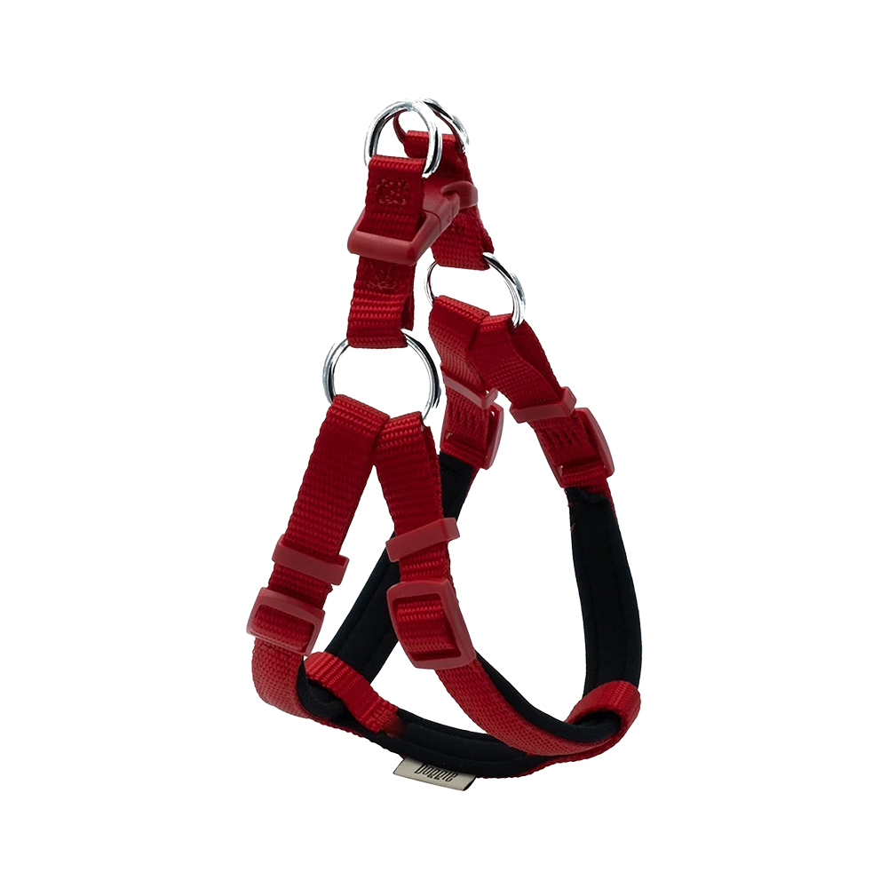 Doggie Konforlu Dokumadan El Yapımı Ronin Model Köpek Göğüs Tasması Kırmızı (2,5 x 65 - 75 cm)