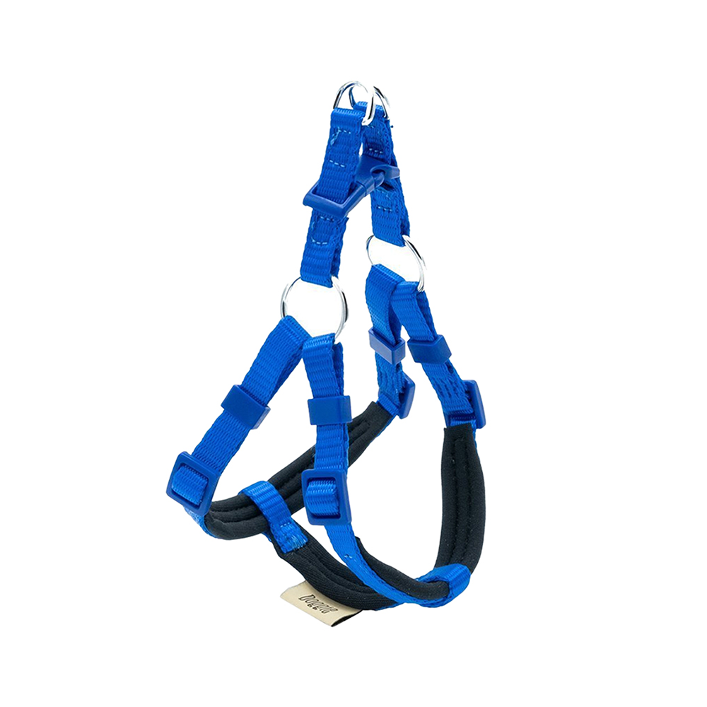 Doggie Konforlu Dokumadan El Yapımı Ronin Model Köpek Göğüs Tasması Mavi (1 x 30 - 35 cm)