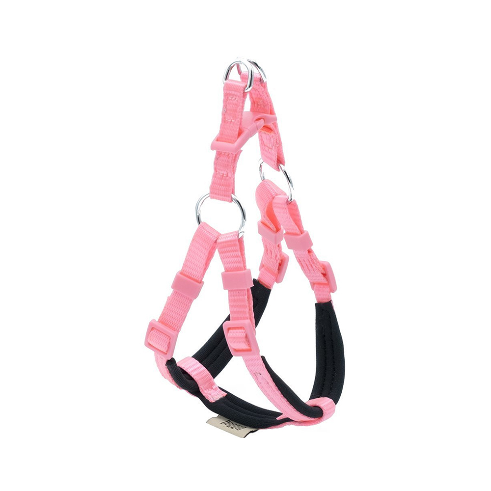 Doggie Konforlu Dokumadan El Yapımı Ronin Model Köpek Göğüs Tasması Pembe (1,5 x 35 - 40 cm)