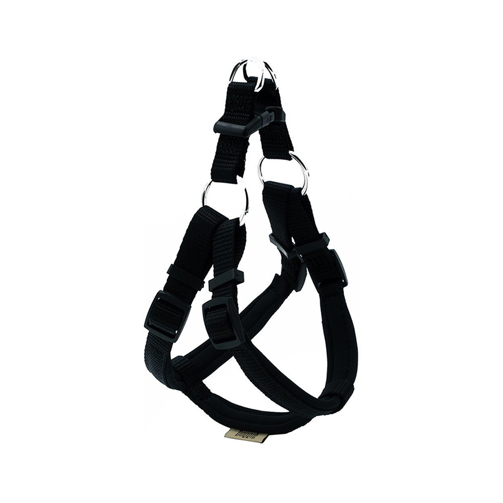Doggie Konforlu Dokumadan El Yapımı Ronin Model Köpek Göğüs Tasması Siyah (2 x 55 - 65 cm)