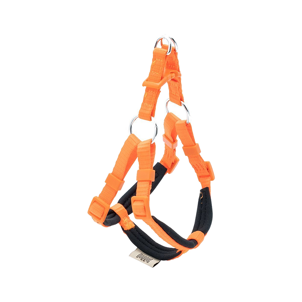 Doggie Konforlu Dokumadan El Yapımı Ronin Model Köpek Göğüs Tasması Turuncu (1 x 30 - 35 cm)